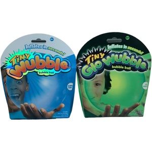 TINY WUBBLE Lot of 2 Toys Blue/Glow Green